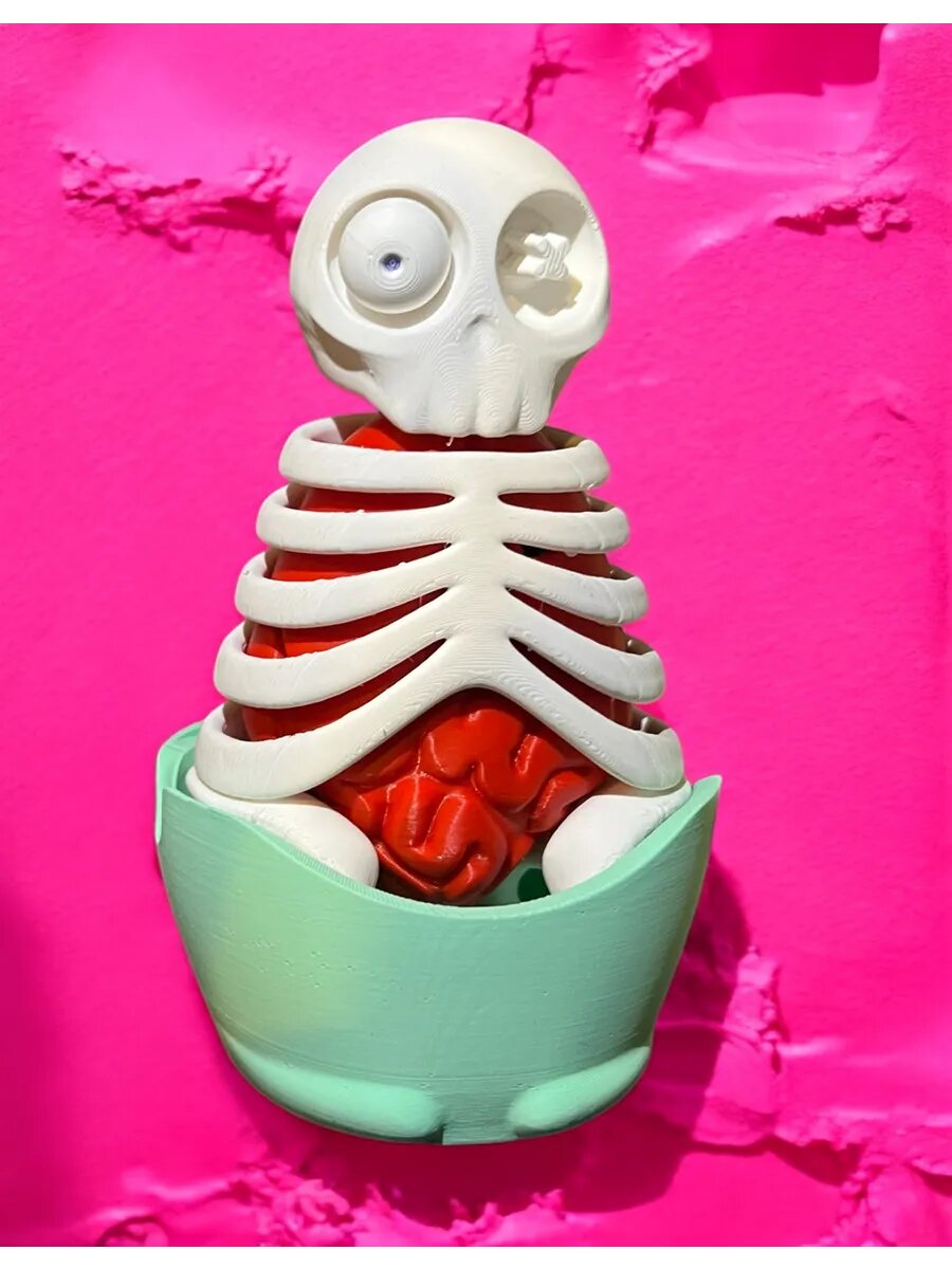 Матрешка - Muerta уникальная 13 см 10 элементов скелет сердце фигурка — фото 1