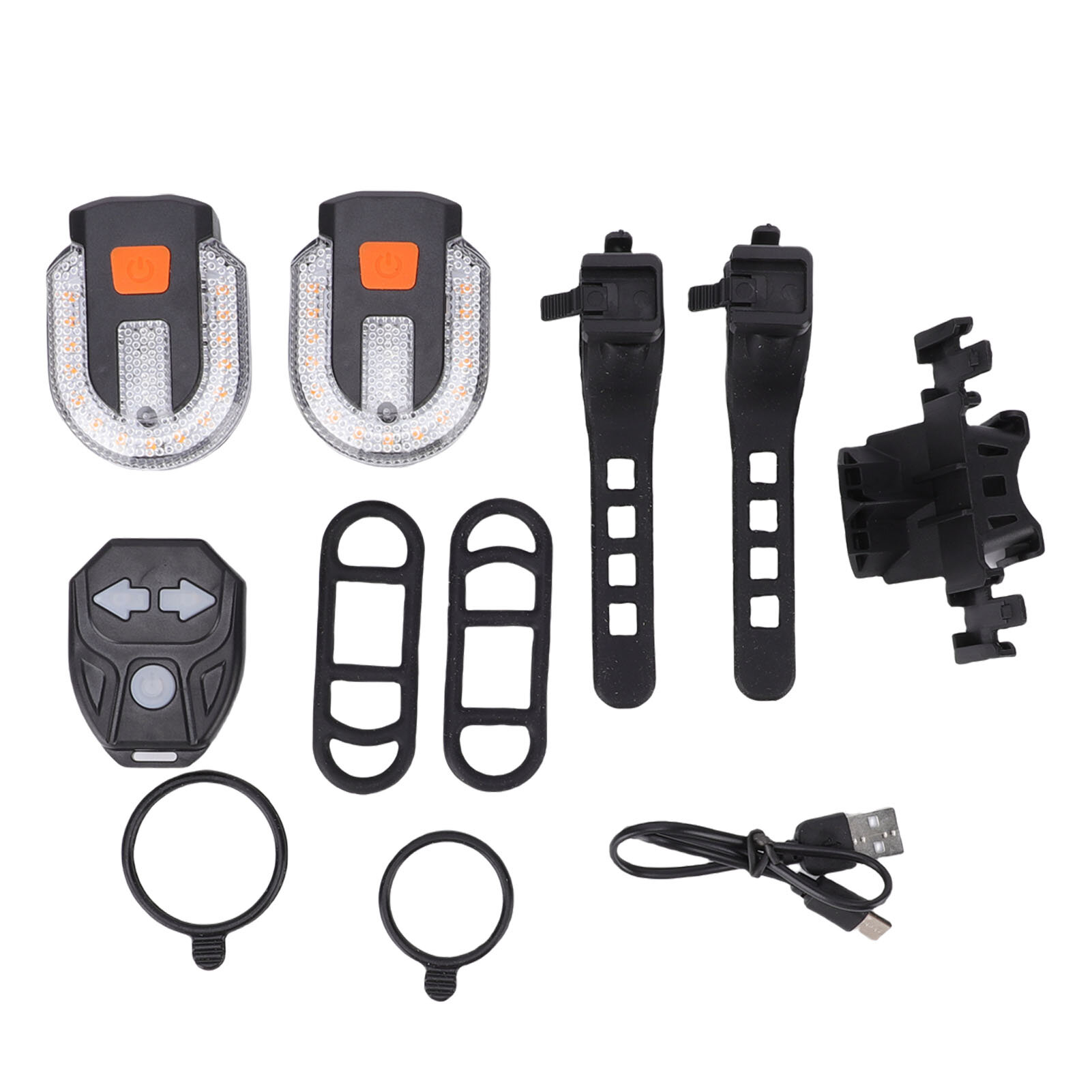 Велосипедные поворотники с USB-зарядкой, водонепроницаемостью IPX4, светодиодные поворотники с раздельным креплением и беспроводным пультом дистанционного управления.