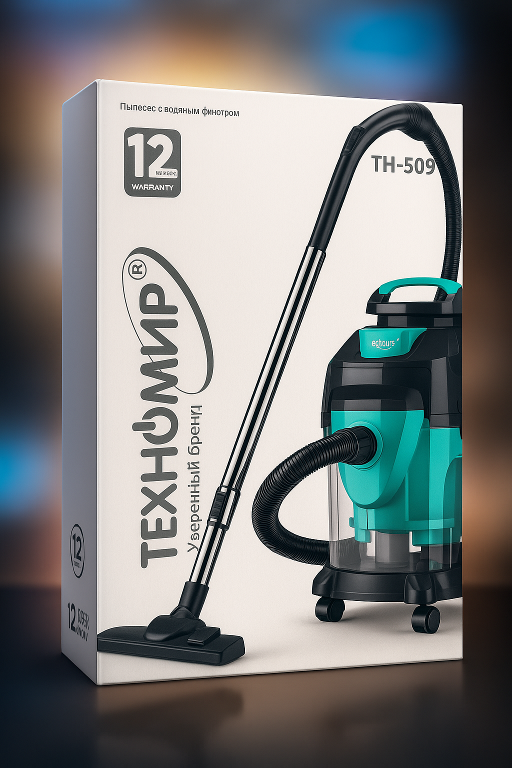 Пылесос с аквафильтром Техномир, 15л, 400аэрВт, с функцией сбора воды