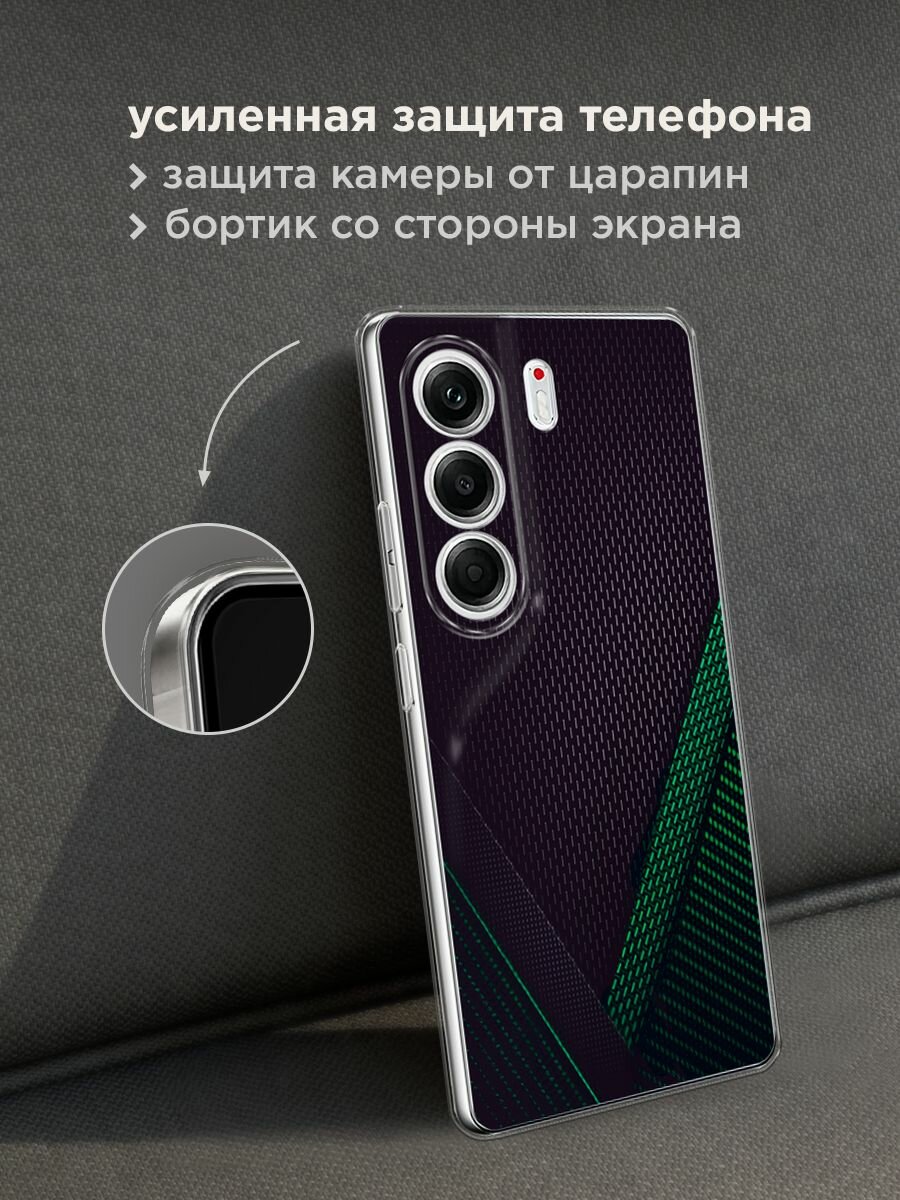 Чехол на Tecno Camon 40 Pro 5G / Текно Камон 40 Про 5G с принтом "Зеленый карбон" — фото 1