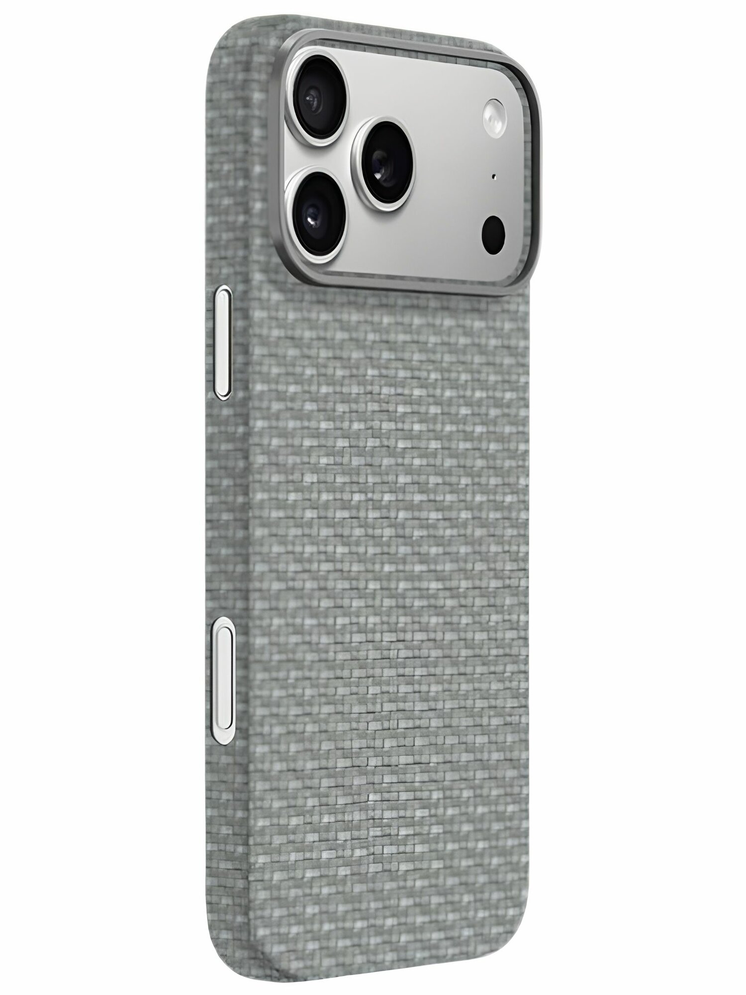 Чехол на iPhone 17 Pro Max, кевлар (арамид) сверхпрочный, titanium grey