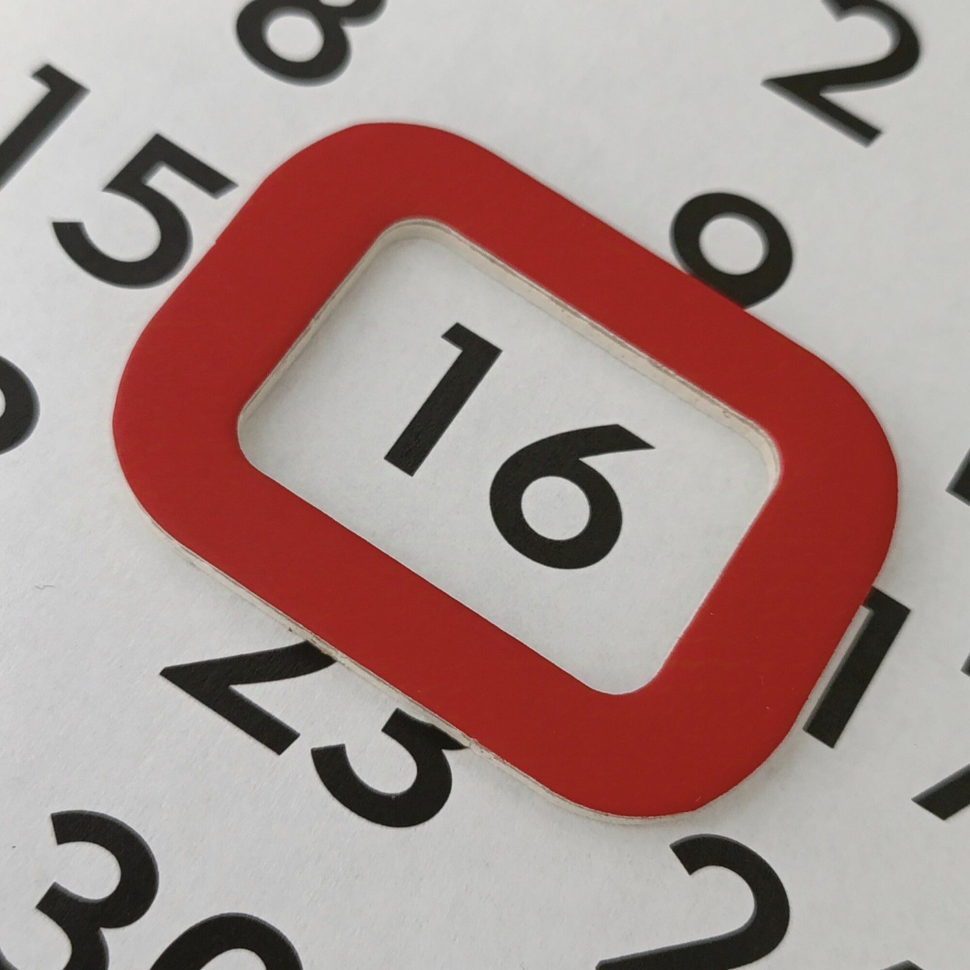 Курсор ПК магнитный прямоугольный 44х32 мм/28х20 мм красный матовый (5 шт)