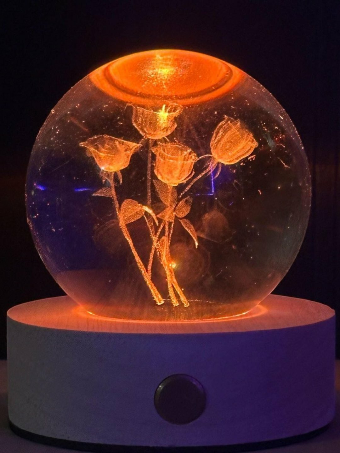 Хрустальный шар ночник 3D, антистресс, настольный светильник, 6 см, лампа LED - Багровый