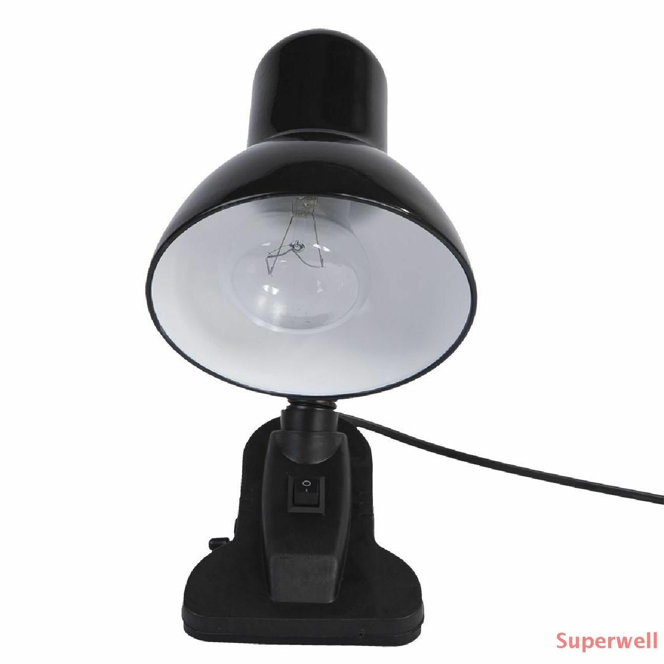 Настольный светильник Е27 GLANZEN DL-0001-40-C-black с основанием белый / настольная лампа для школьника, для дома, освещение в спальню, детскую, прихожую