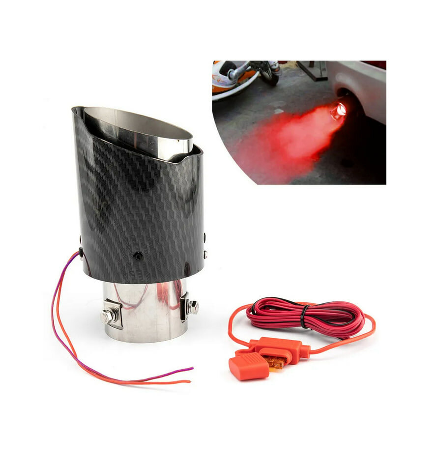 Люминная насадка на глушитель выхлопной трубы для авто, с подсветкой, Красный