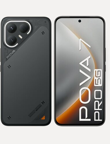 Изображение товара Смартфон Pova 7 Pro 5G 256Gb 12Gb black 3G 4G 2Sim 6.78" OLED 1224x2720 And15 64Mpix 802.11