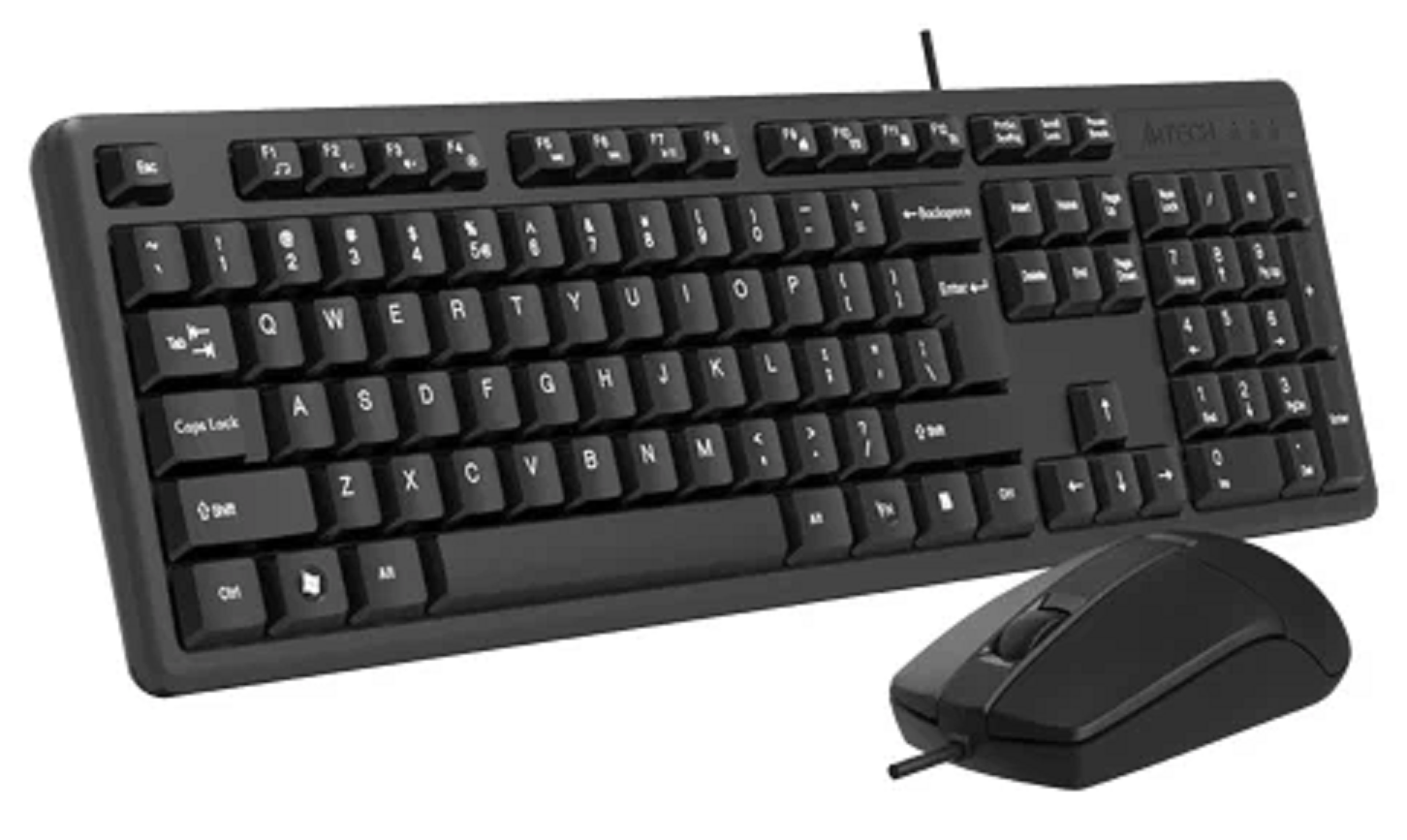 Комплект клавиатура и мышь A4Tech KK-3330S BLACK, USB, влагозащита
