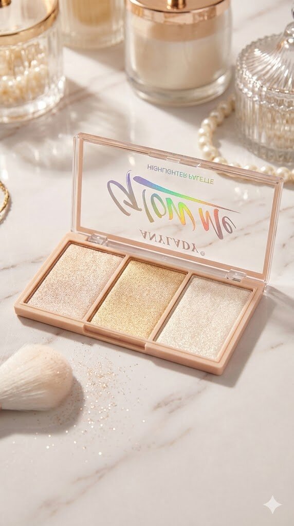 Палетка хайлайтеров Glow Moment (3 оттенка)Any Lady Подчеркните естественное сияние кожи с палеткой хайлайтеров Glow Moment — идеальным выбором для ежедневного макияжа и особых случаев.