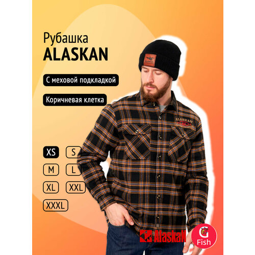 фото Рубашка alaskan, размер xs, черный, коричневый