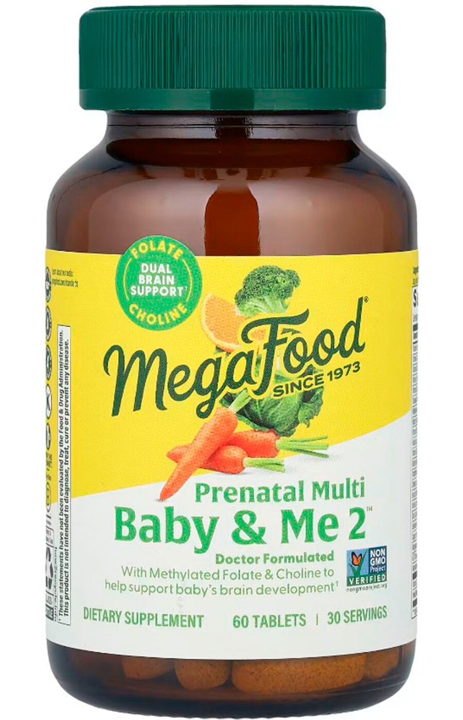 MegaFood, Baby & Me 2 (пренатальные витамины), для беременных и кормящих мам, 60 таблеток