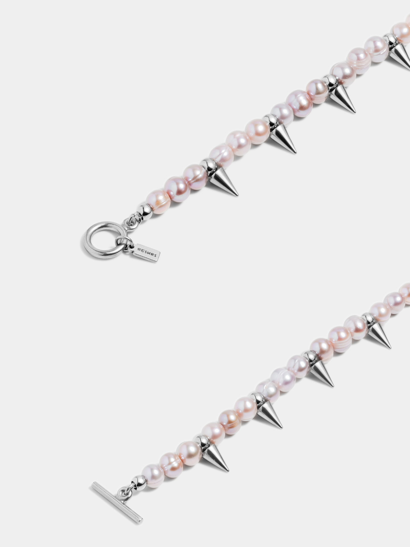 Чокер RESURS, жемчуг пресноводный, длина 40 см, серебряный, розовый — фото 1
