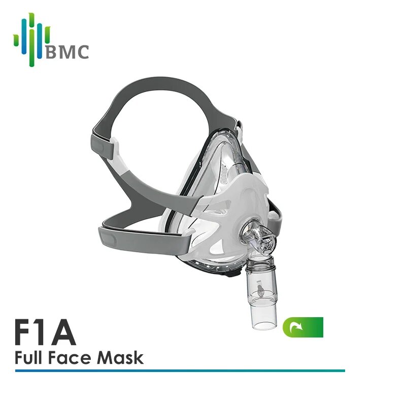 Полнолицевая маска CPAP с регулируемым головным убором, 3-размерные подушки для медицинского воздушного дыхания, апноэ во сне, против храпа, F1A-M