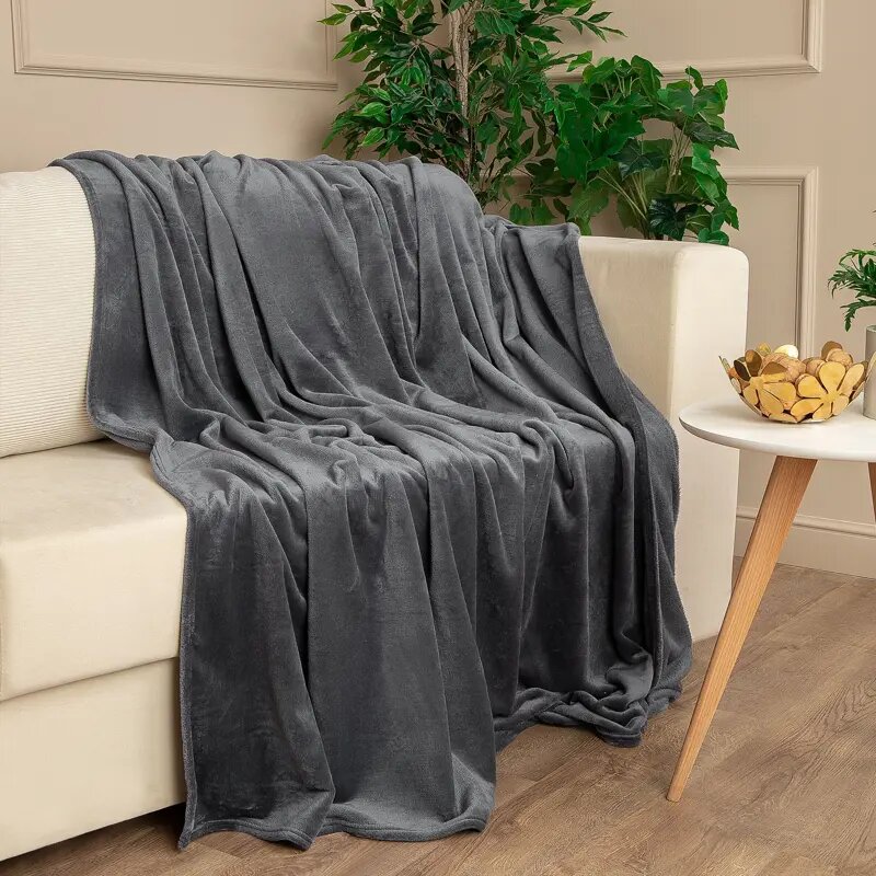 Плед "Flandria", 200х220 см, микрофибра, графитный, евро, Россия