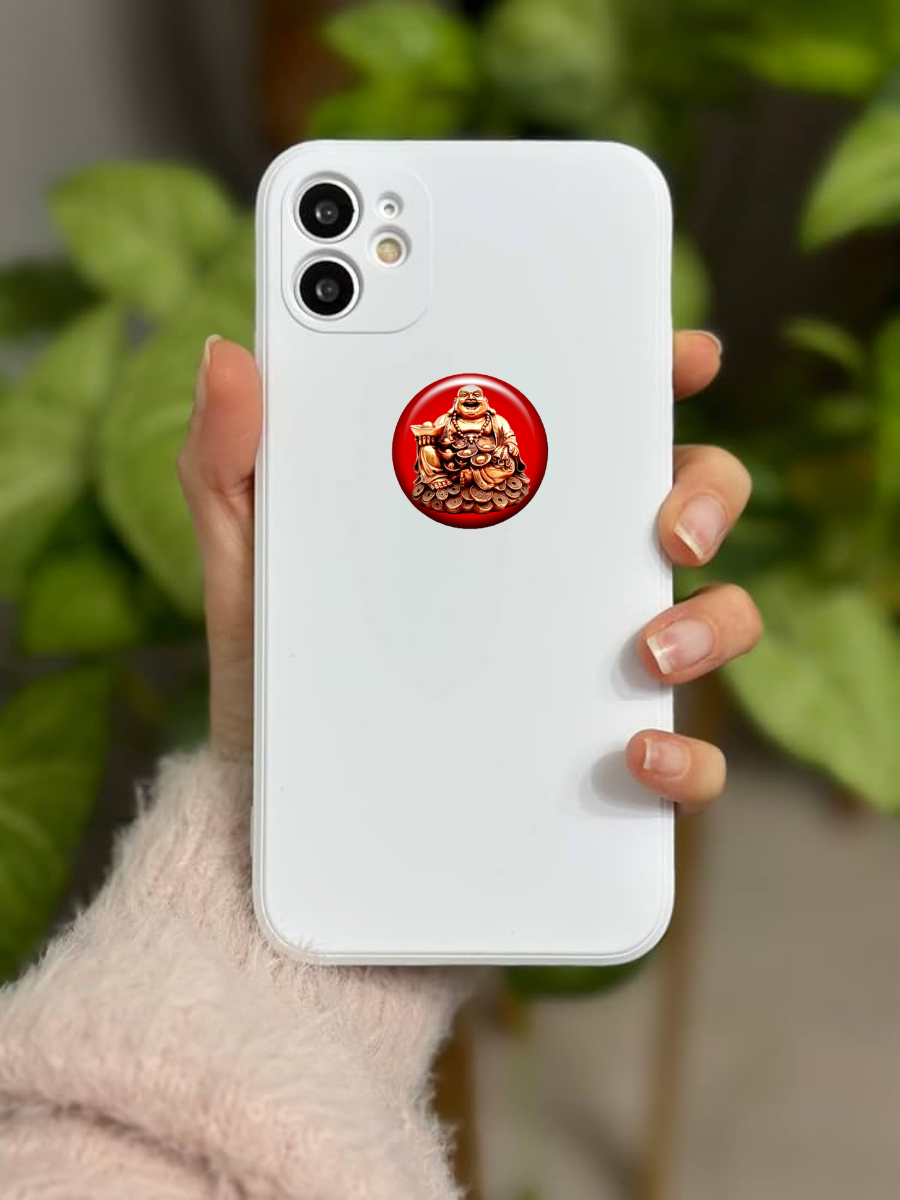 Наклейка-талисмана Gold tree "Хотэй", ручная работа, эпоксидная смола, 2,5х2,5 см — фото 1