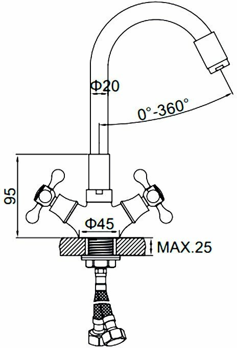 Смеситель Ledeme L1319-2 для умывальника — фото 1