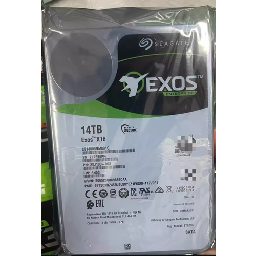 Жесткий диск 14TB Exos X16 ST14000NM001G 14TB 256MB 7200 обмин 35 42726₽