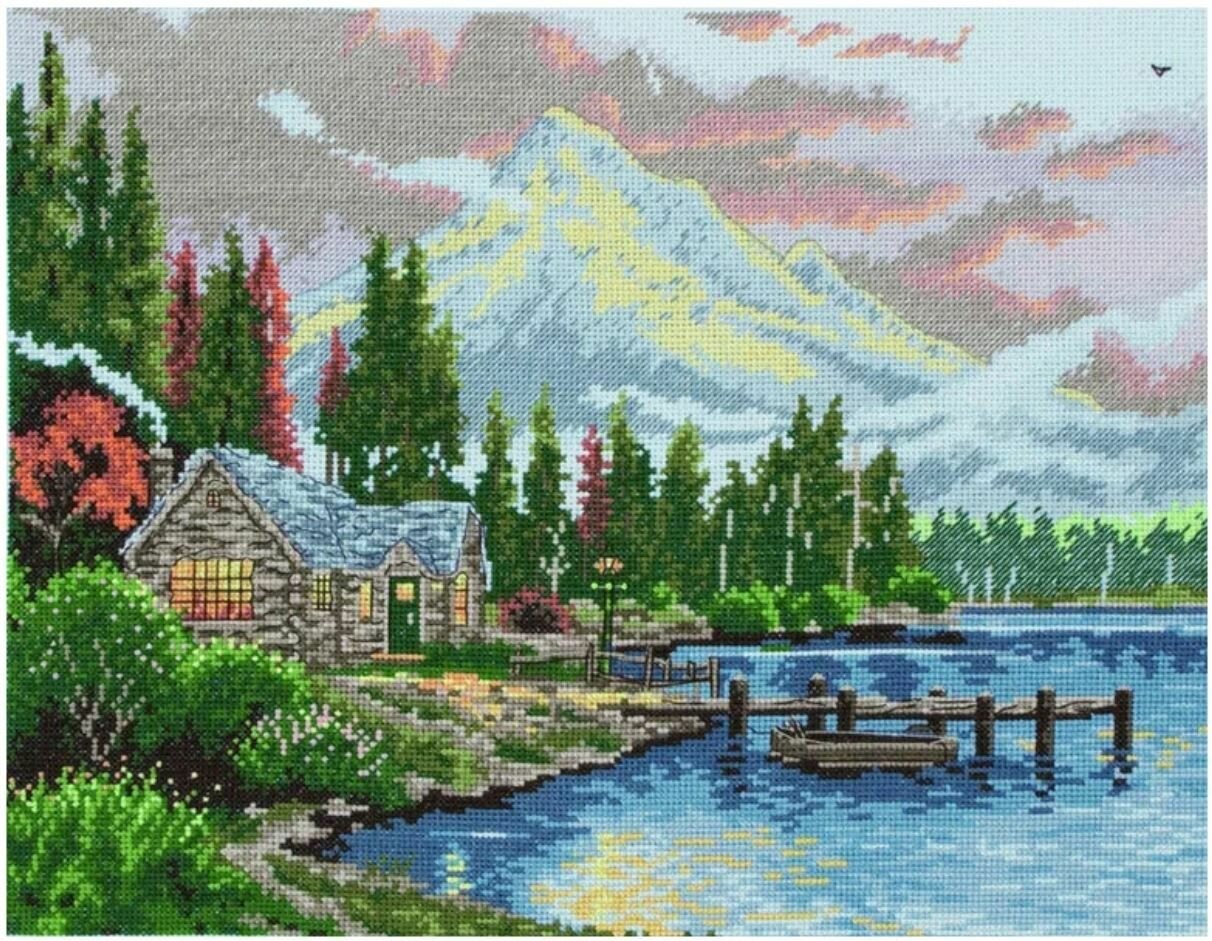 Набор для вышивания MAIA Lakeside Hideaway "Тихое место у озера" 25*32см, MEZ Венгрия, 01174-5678000