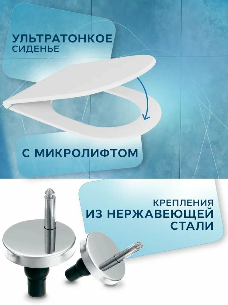 Унитаз компакт торнадо напольный безободковый Bau Spectrum squar Hurricane-5, усиленное быстросъемное сиденье дюропласт микролифт — фото 1