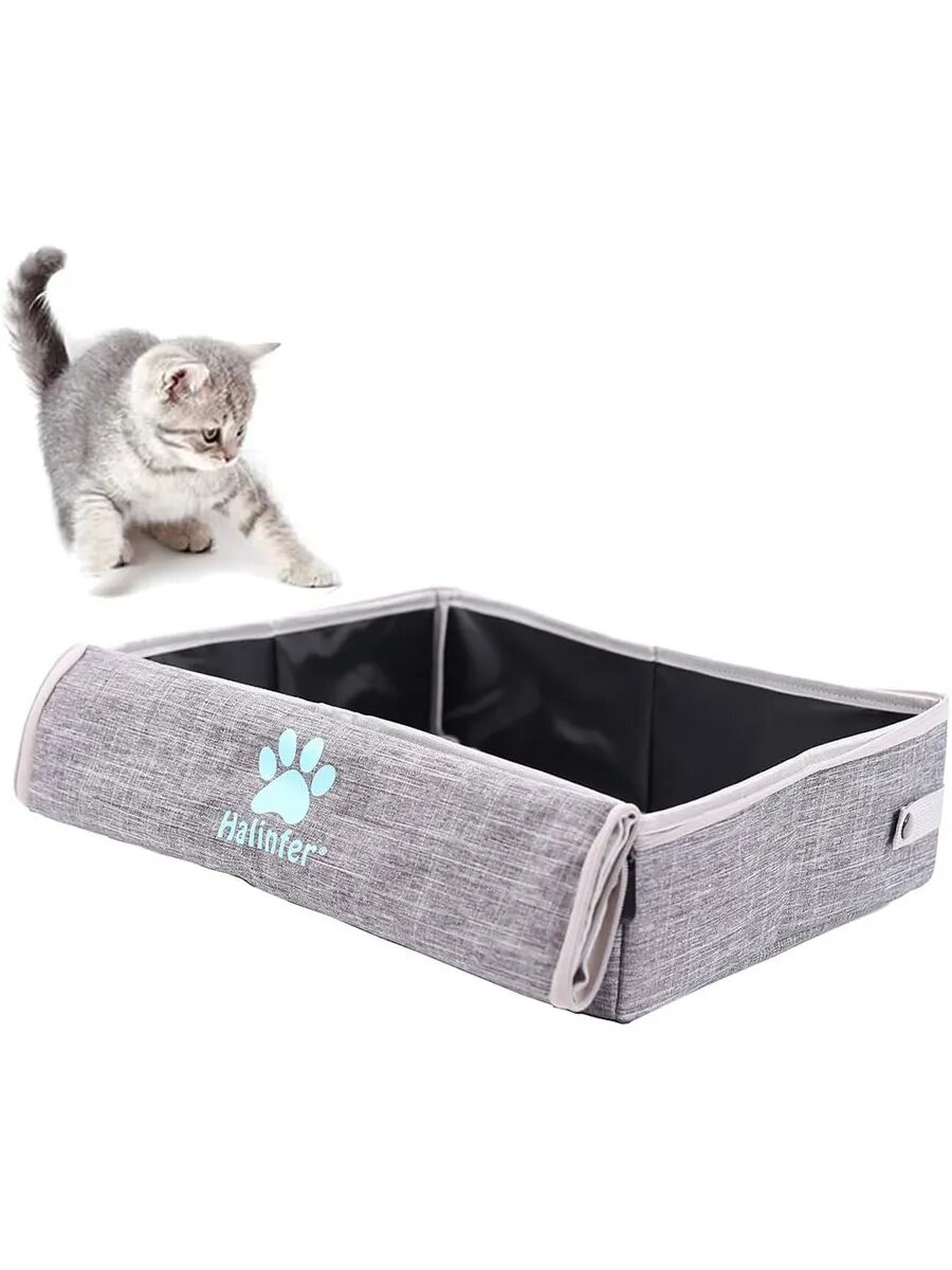 Кошачья коробка для путешествий серый цвет складной складной водонепроницаемый без утечки