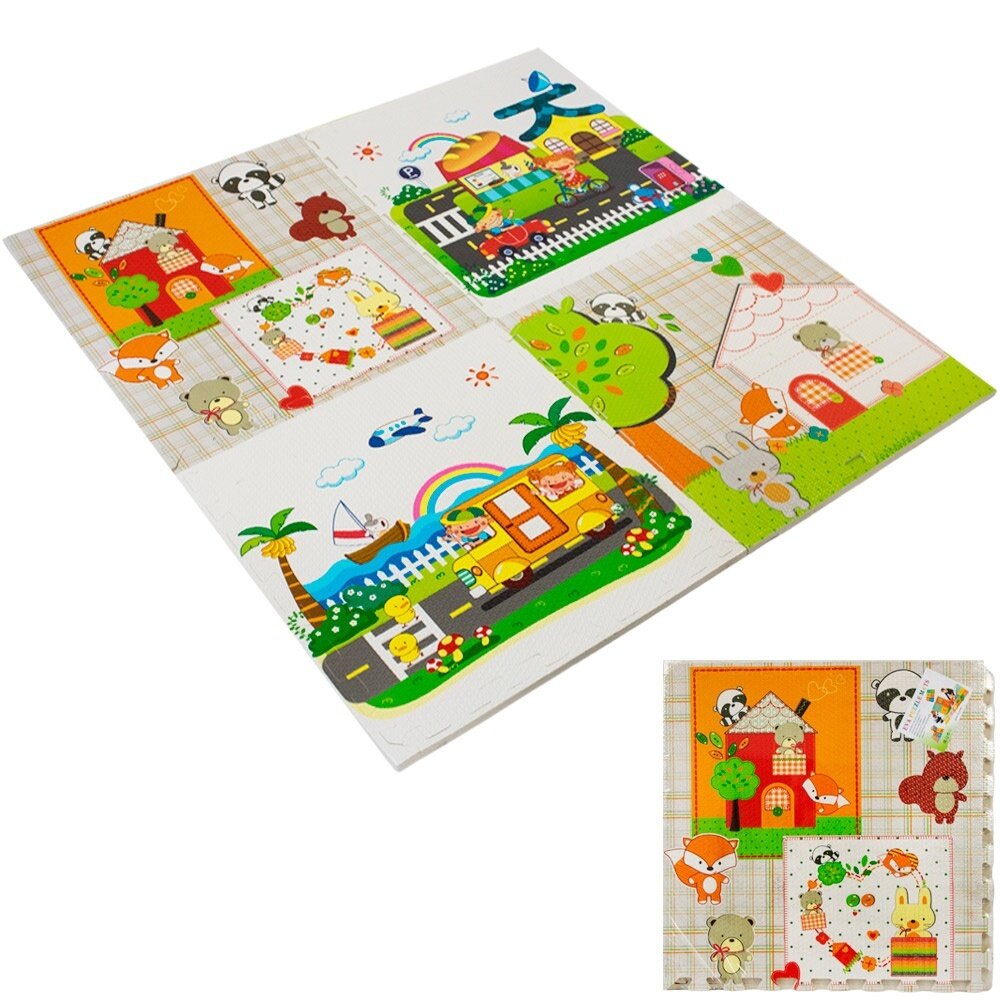 Коврик игровой КНР 60х 60 см, 4 элемента, ПВХ, от 3 лет (141V-488)