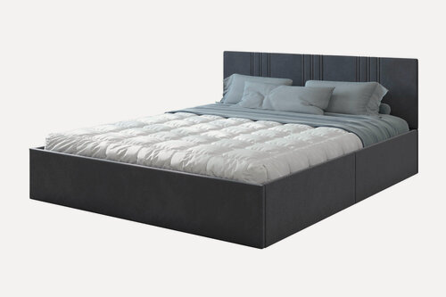 Изображение товара Кровать двуспальная Hoff Роуз, 160х200 см, основание в комплекте, цвет графитовый