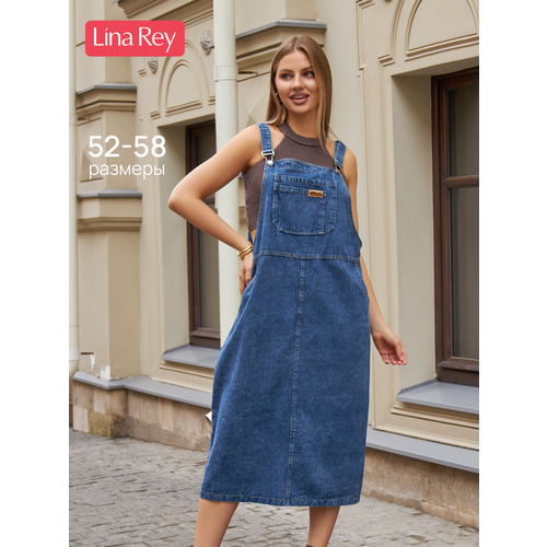 фото Платье lina rey, размер 58, голубой 6