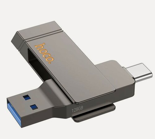 Изображение товара USB флеш-накопитель Hoco UD15 Clever 2 in 1 High Speed USB3.2/Type-C, 128 GB, Серый