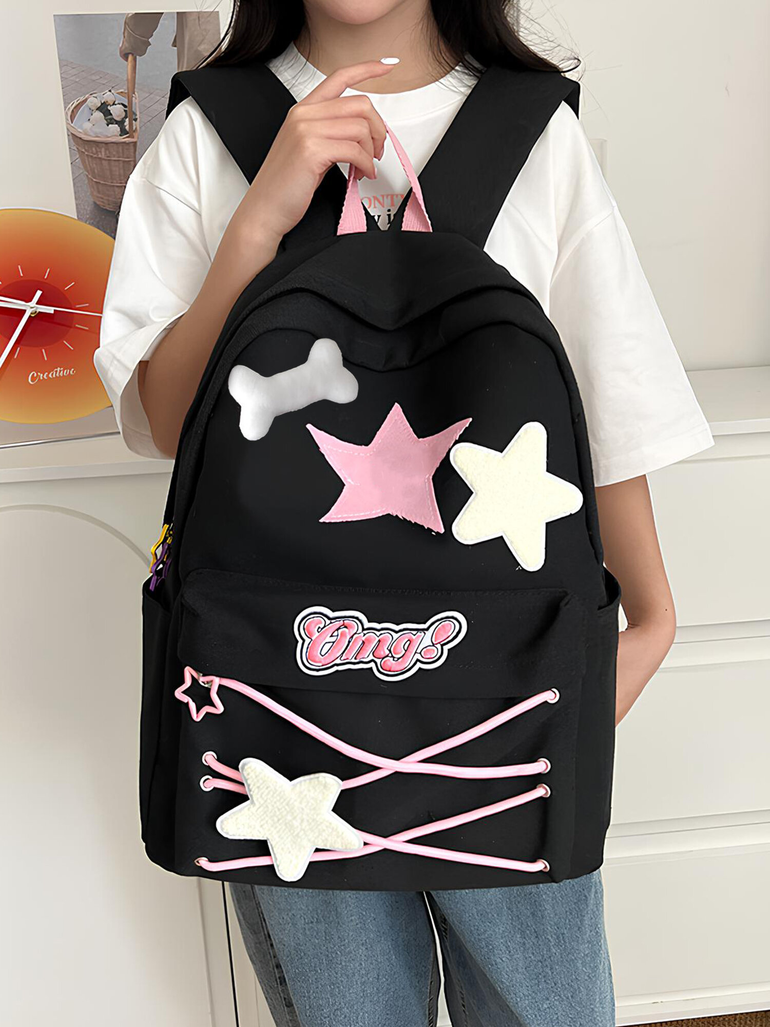 Рюкзак y2k школьный для подростков, портфель городской для девочки
