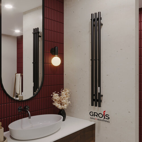 Изображение товара Полотенцесушитель электрический Селена-3 GR-164 130x1150 черный правый