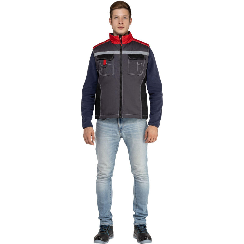 Жилет утепленный Формула т. сер/красн 60-62 (120-124)/170-188