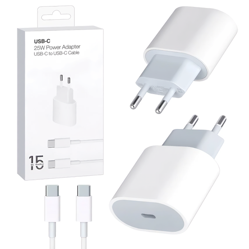 Зарядное устройство для iPhone 15-16, iPad, AirPods / Быстрая зарядка 25W для айфон с кабелем USB Type-C - USB Type-C