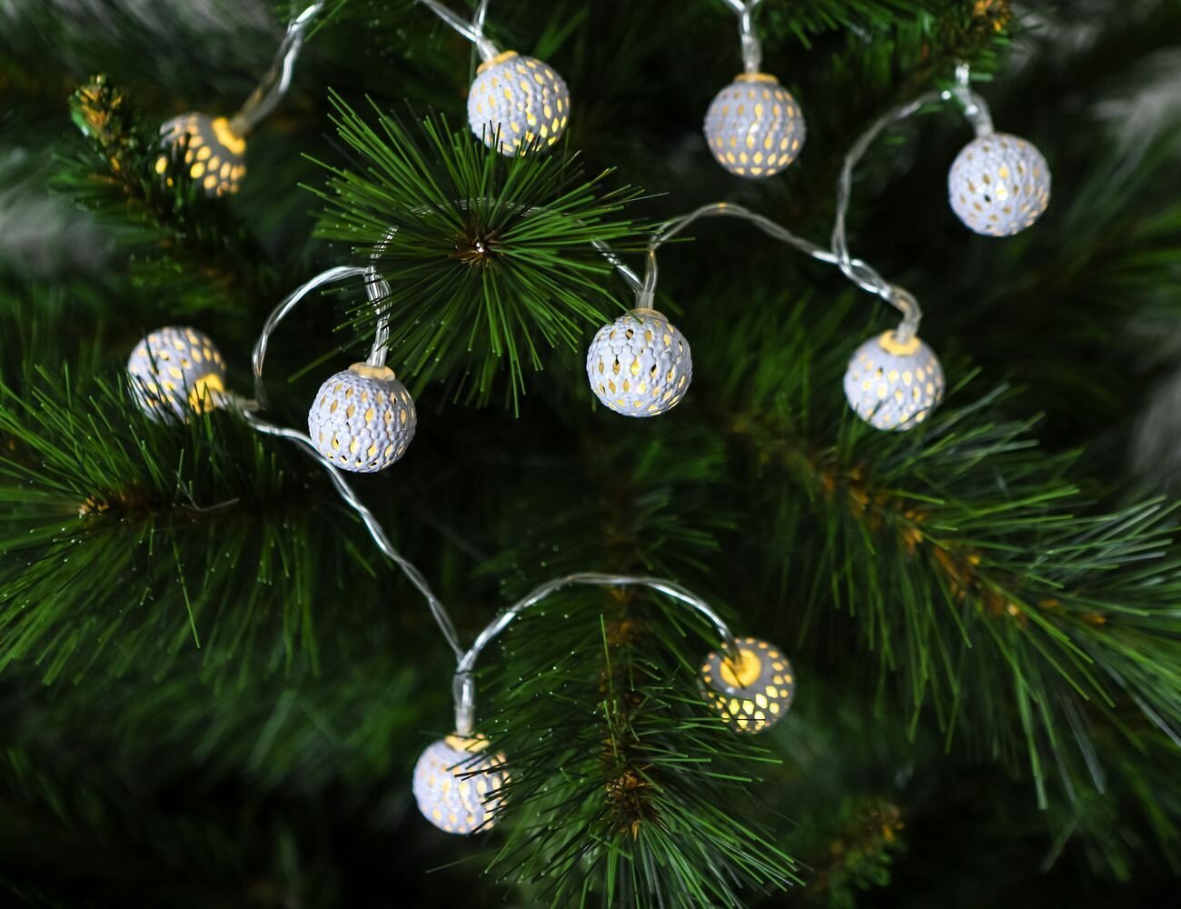 Декоративная гирлянда рилли 10 тёплых белых LED-огней 90 см прозрачный ПВХ батарейки Koopman International AX5100020