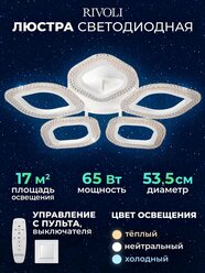 Светильник потолочный светодиодный Rivoli Megan 6110-105 65 Вт LED 2800К - 6200К модерн с пультом
