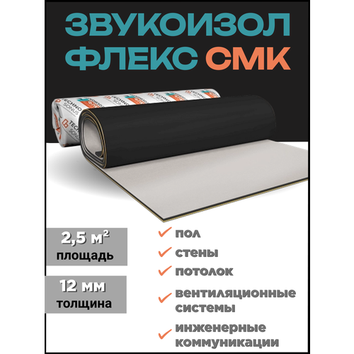 Звукоизоляция TechnoSonus Звукоизоляционная мембрана Звукоизол Флекс СМК 21200₽