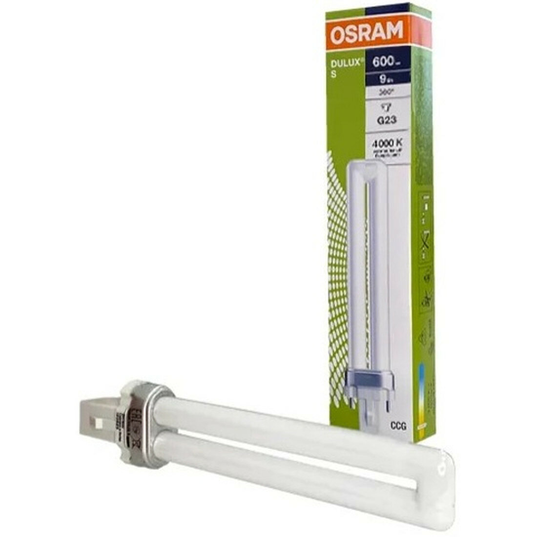 Лампа люминесцентная Ledvance-osram DULUX S 9W/21-840 G23 (холодный белый) OSRAM