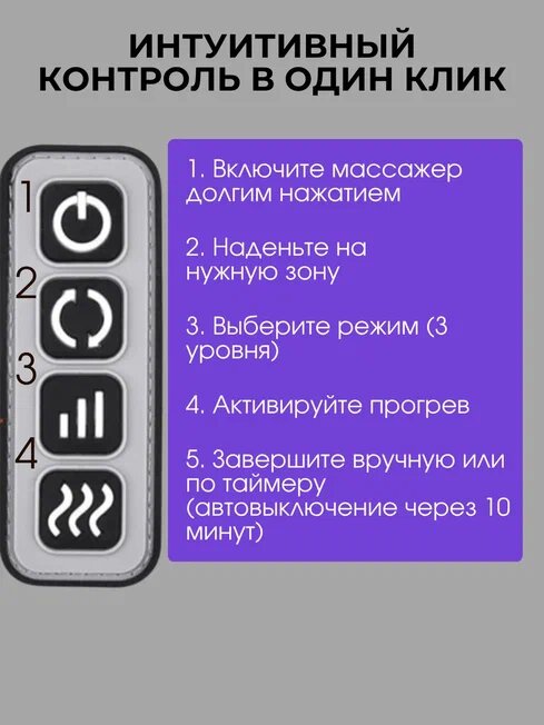Массажер для ног, тела, спины, шеи, универсальный, от сети и прикуривателя, экокожа, 3 режима, ИК подогрев — фото 1