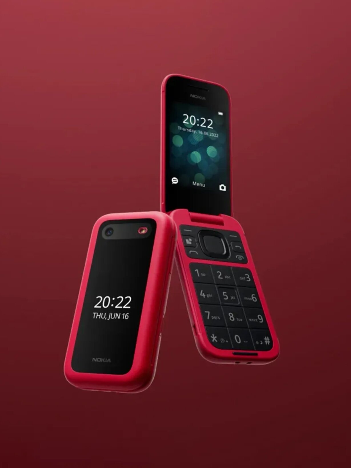 Телефон кнопочный Nokia 2660 Flip, раскладушка, 2 экрана, Bluetooth, IP54, красный