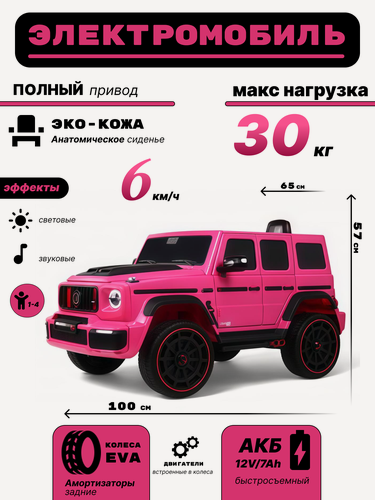 Изображение товара Детский электромобиль BRABUS MINI, Z999ZZ розовый
