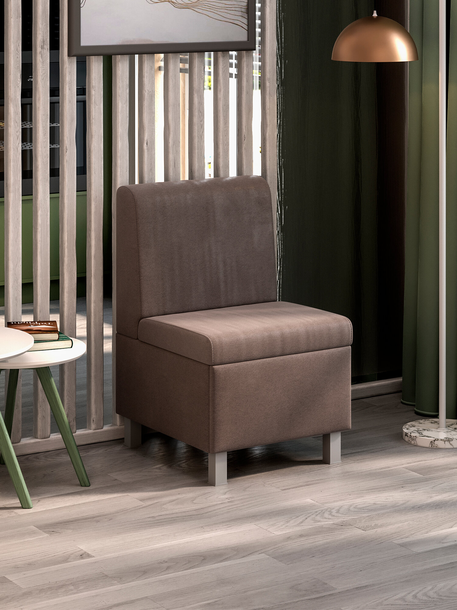 Диван прямой малый Мебель ТриЯ Каир Исп.2 Велюр Camaro 05 (мокко)