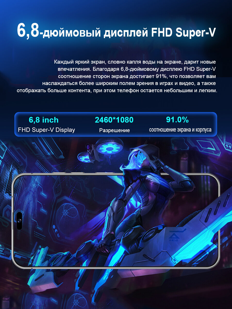 Смартфон C M X i16 Pro Max, экран 6.8", 12 Гб + 512 Гб, Android 14 — фото 1