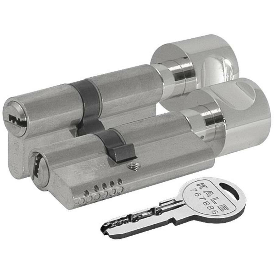 Цилиндровый Kale kilit (Кале килит) механизм с вертушкой 164 OBS SCE/62 (26+10+26) mm никель 5 кл.