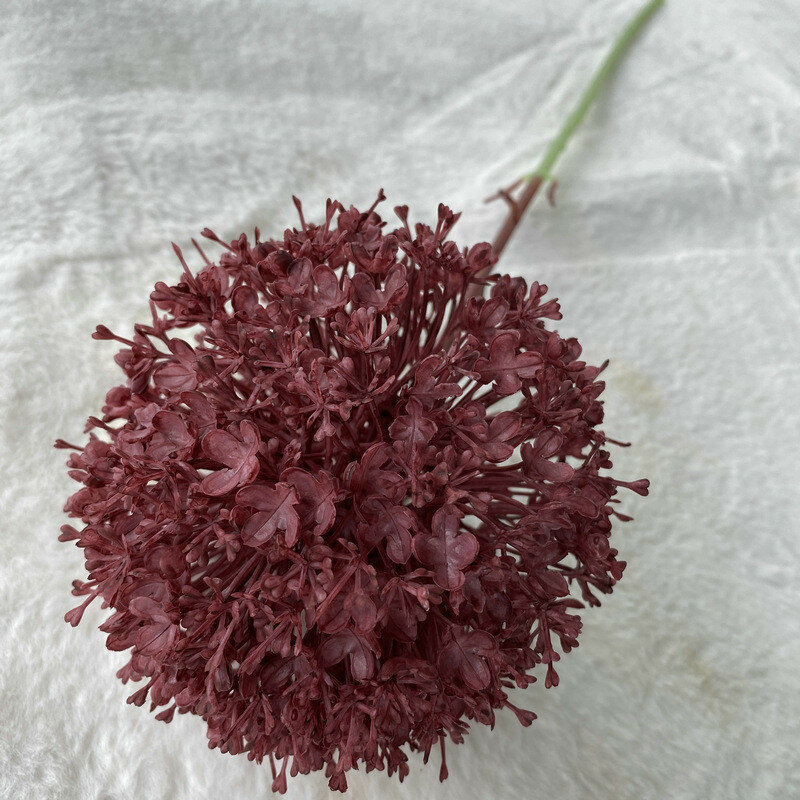 Faux allium giganteum foliage ball with multicolor options for event and home interior decoration bean paste