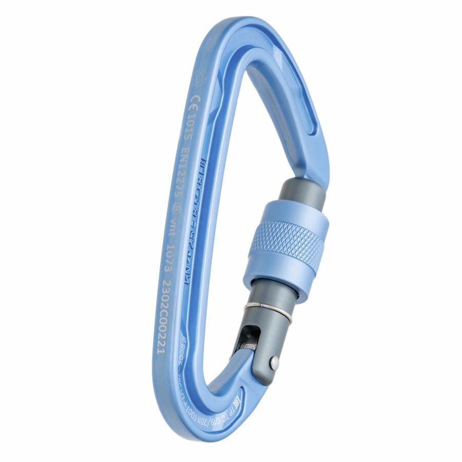 Карабин "Oxygen" Скалоазный с муфтой голубой vnt 1073 — фото 1