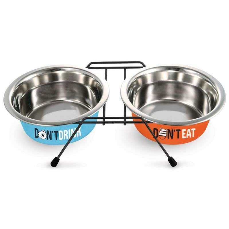 Миска металлическая на подставке "Water&Food", 2*0,24л, Triol