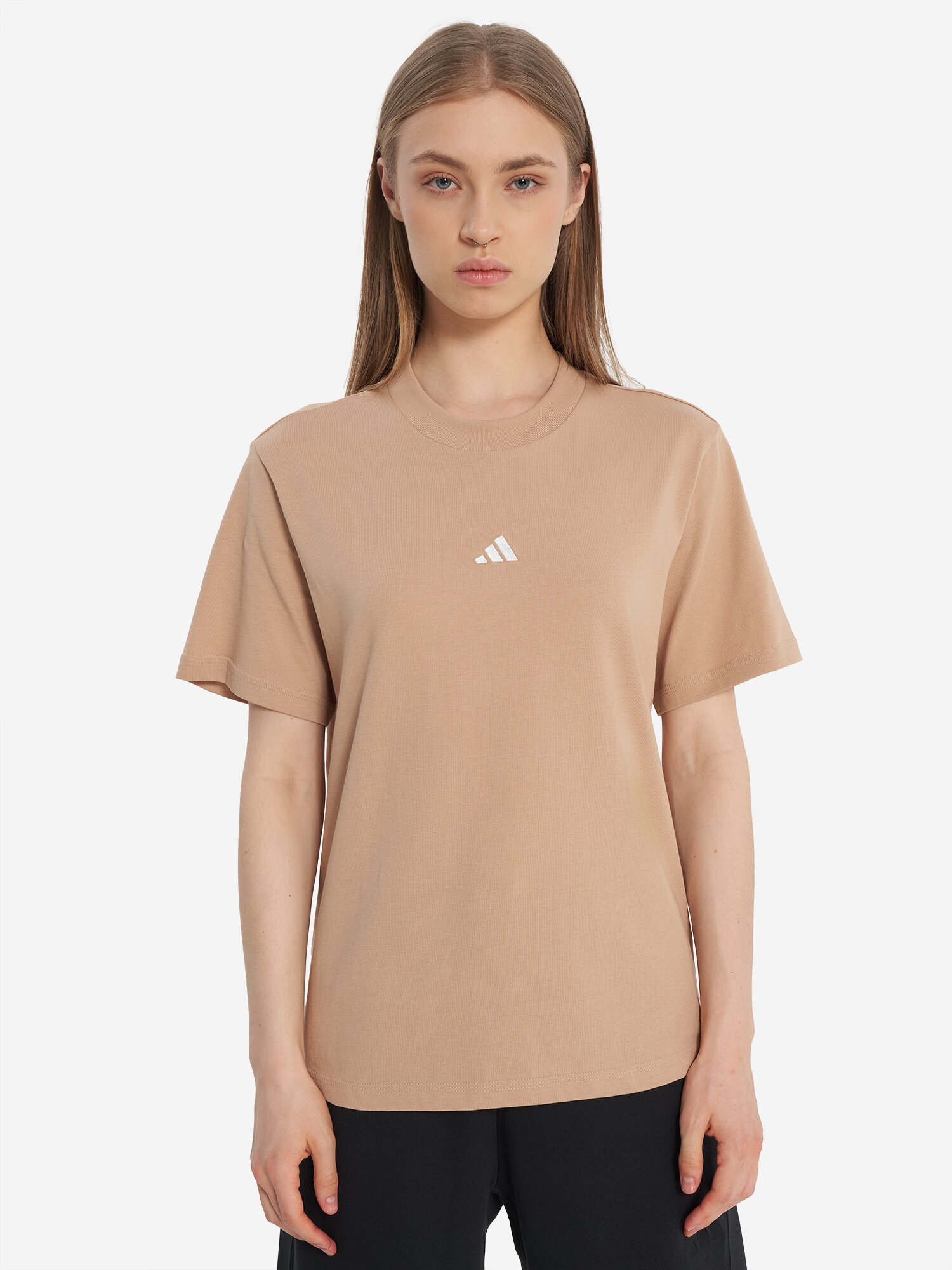 Футболка спортивная adidas, размер S, коричневый — фото 1