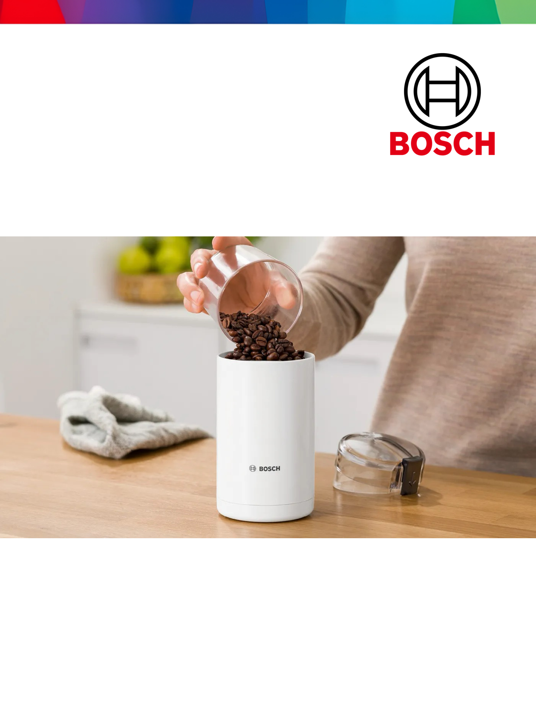 Кофемолка Bosch "TSM6A01", ротационный нож, мощность 180Вт, вместимость 75г — фото 1