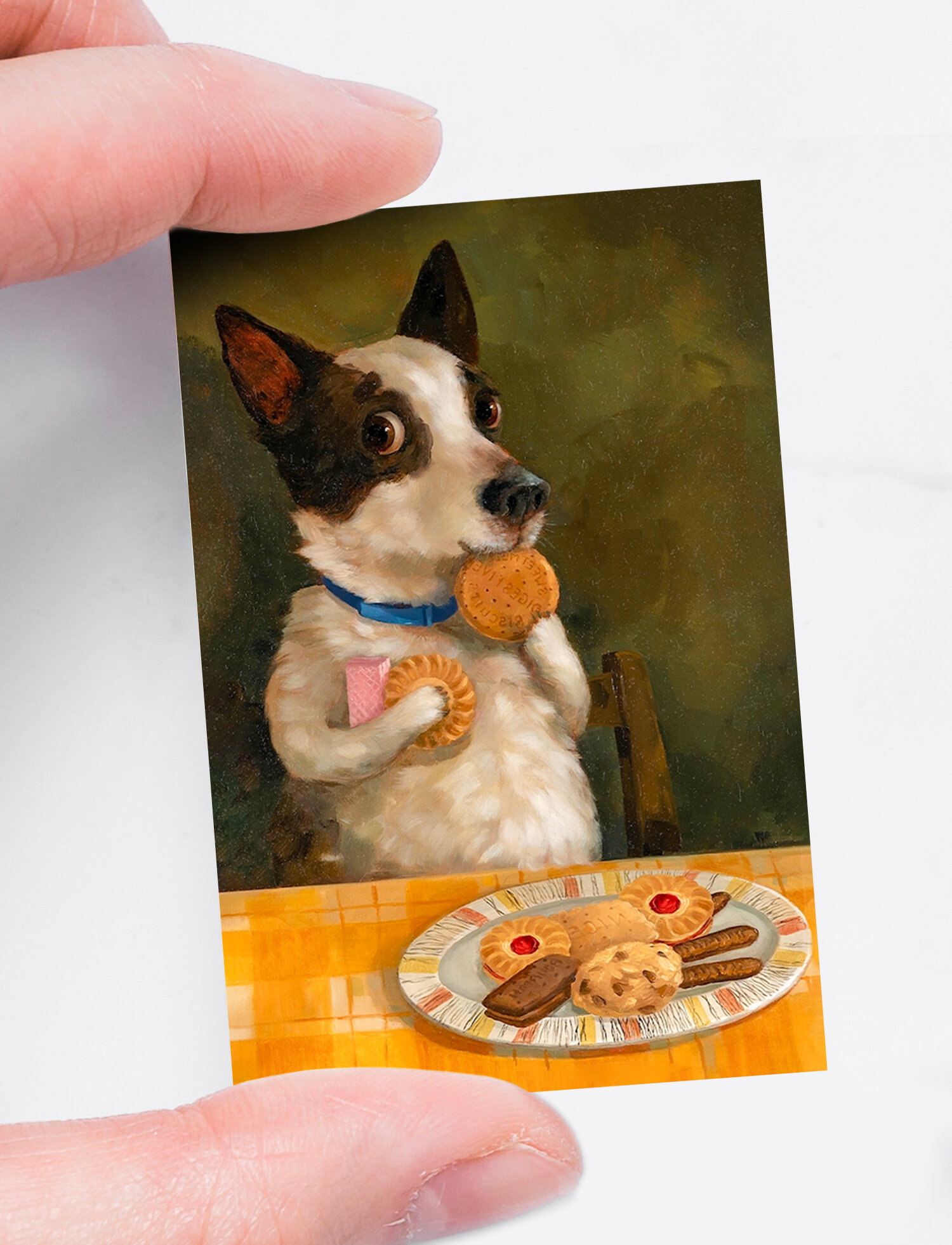 Магнит "Собачка с печеньем" (50х75мм на холодильник сувенирный виниловый)