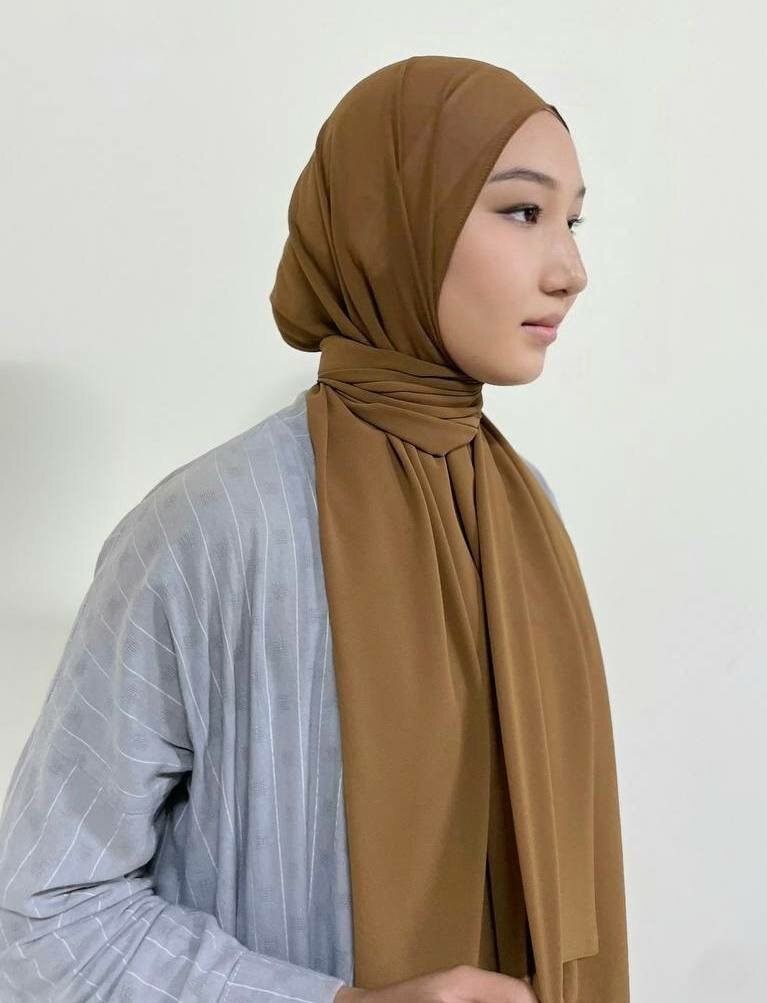 Шарф  SHIFON DVOYKA SHARF для девочек и женщин,180х75 см, карамель