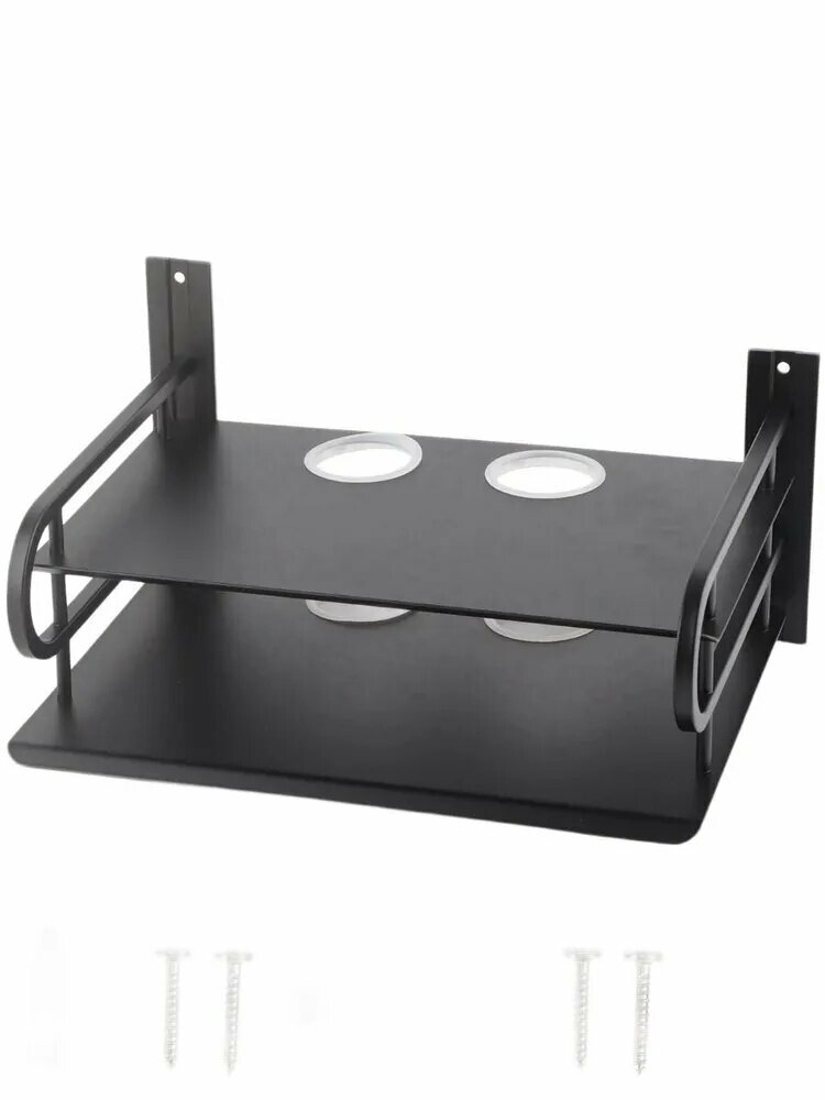 Двухслойная плавающая настенная полка для ТВ-приставки маршрутизатора DVD-кабеля настенный органайзер для хранения вещей для домашнего использования