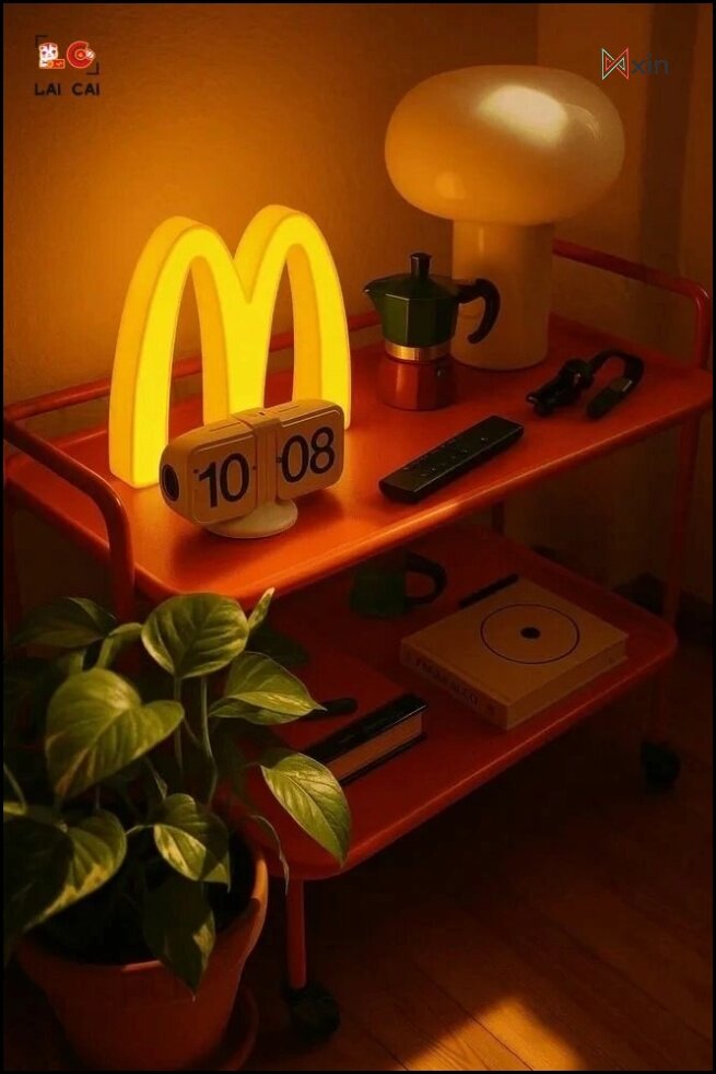 Ночник Yamcase, в стиле McDonald's, магнитный, для детской и взрослой спальни